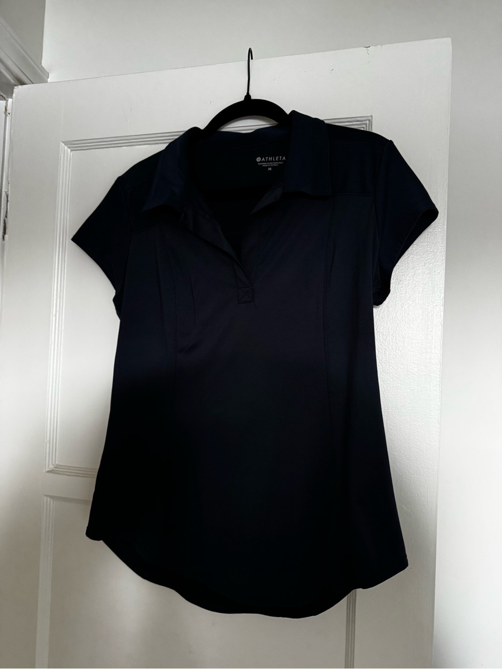 Athleta Navy Capped Sleeve Polo Top for Tennis Golf